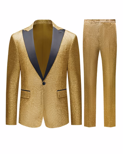 Men's suit (2 pcs, suit set) in glittering colors for parties