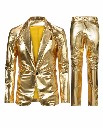 Men's suit (2 pcs, Suit Set) Regular Fit Costume Suit for Party