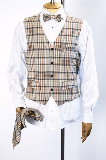 Check vest in checked pattern