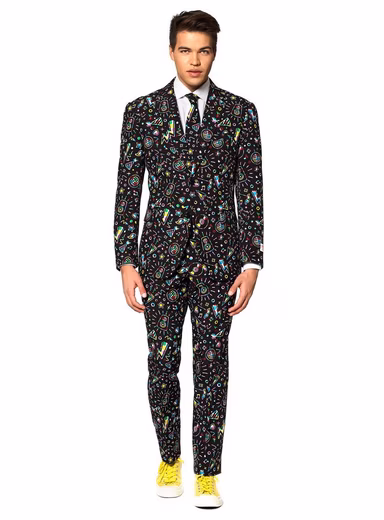 Party Suit Disco Dude Costume Suit - for Carnival Halloween With this suit you'll never run out of lights!