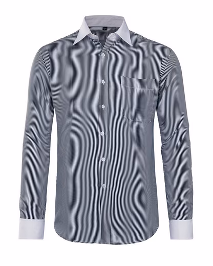 Long-sleeved shirt cotton blend long-sleeved shirt with stripes