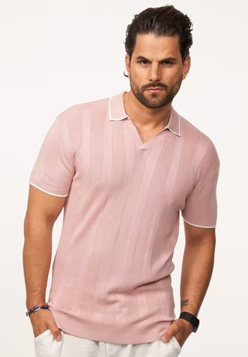 Open collar polo shirt Men's short-sleeved knitted polo shirt T-shirt