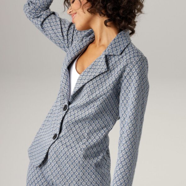 Sweat blazer in an extravagant check design