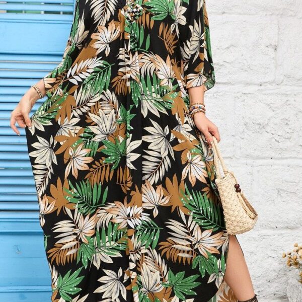 Summer dress beach dress viscose dress women LO-KLDE-L11 large size