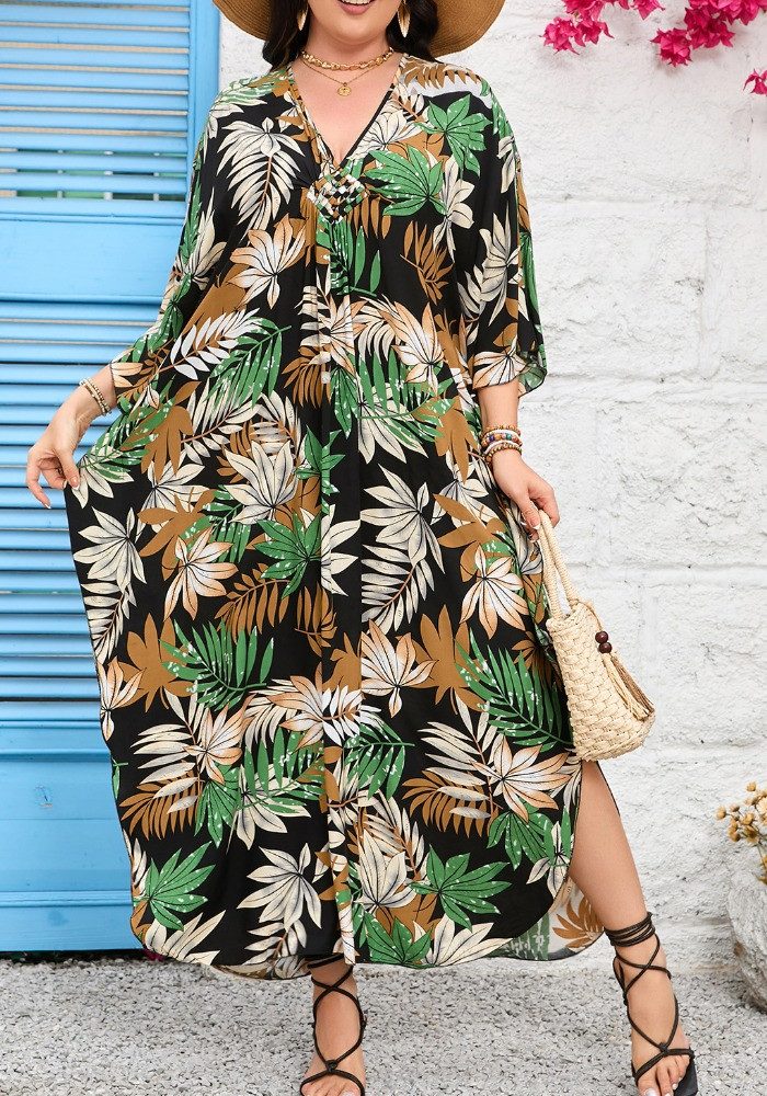 Summer dress beach dress viscose dress women LO-KLDE-L11 large size