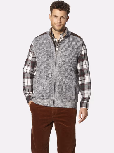 Knitted vest MAIALESSI with imitation lambskin lining