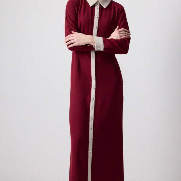 Maxi dress CREPE DRESS WITH BUTTON DETAILS