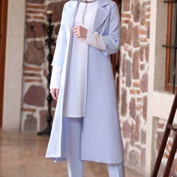 3-Piece Trouser Suit women's long blazer trousers and tunic - modest fashion outfit