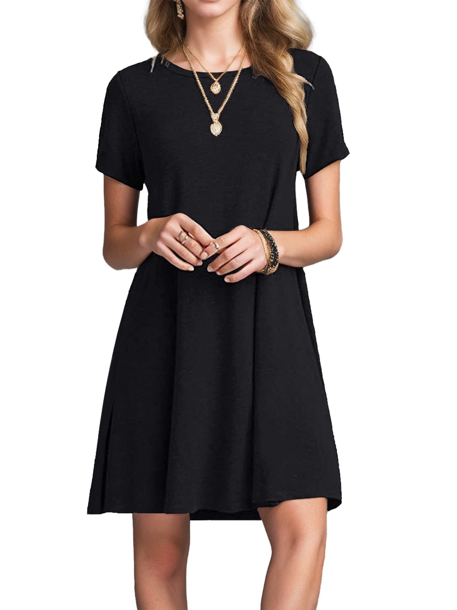 Summer Dress Casual T-shirt Dress for Women, Short Sleeve, Summer