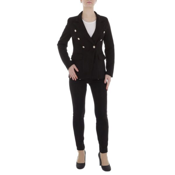 Elegant women's suit (86365237) Button-front two-piece suit in black