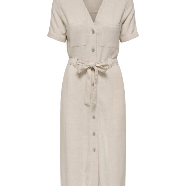 Shirt dress Elegant, knee-length model with belt and buttons