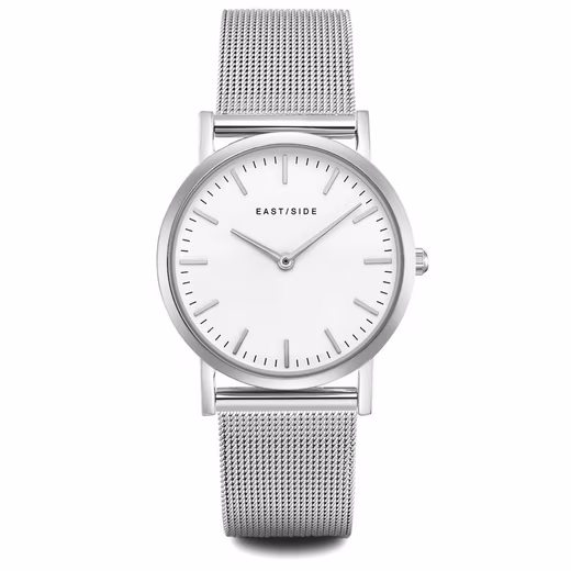 Cassina silver quartz watch with stainless steel bracelet