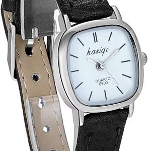 square Dial, classic timeless simple analog quartz bracelet watch Ladies Watches Leather Band Slim Watch Women Dress Fashion Waterproof