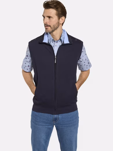 NUVIANO sweat vest with shoulder appliqué