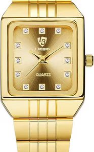 Women Watch with rhinestones black, Elegant couple watch with quartz movement