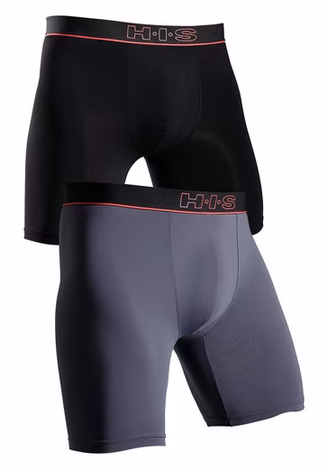 Functional boxer (Pack, 2-pcs) in sporty look with long leg in microfiber quality