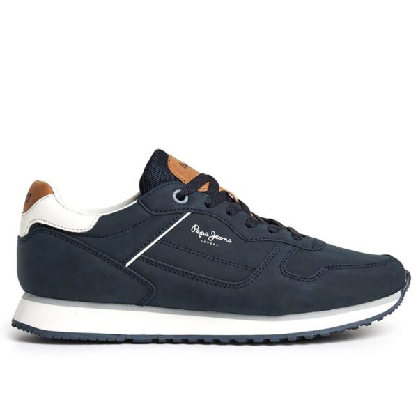 Navy Faux Leather Sneakers - London Street M Sneakers