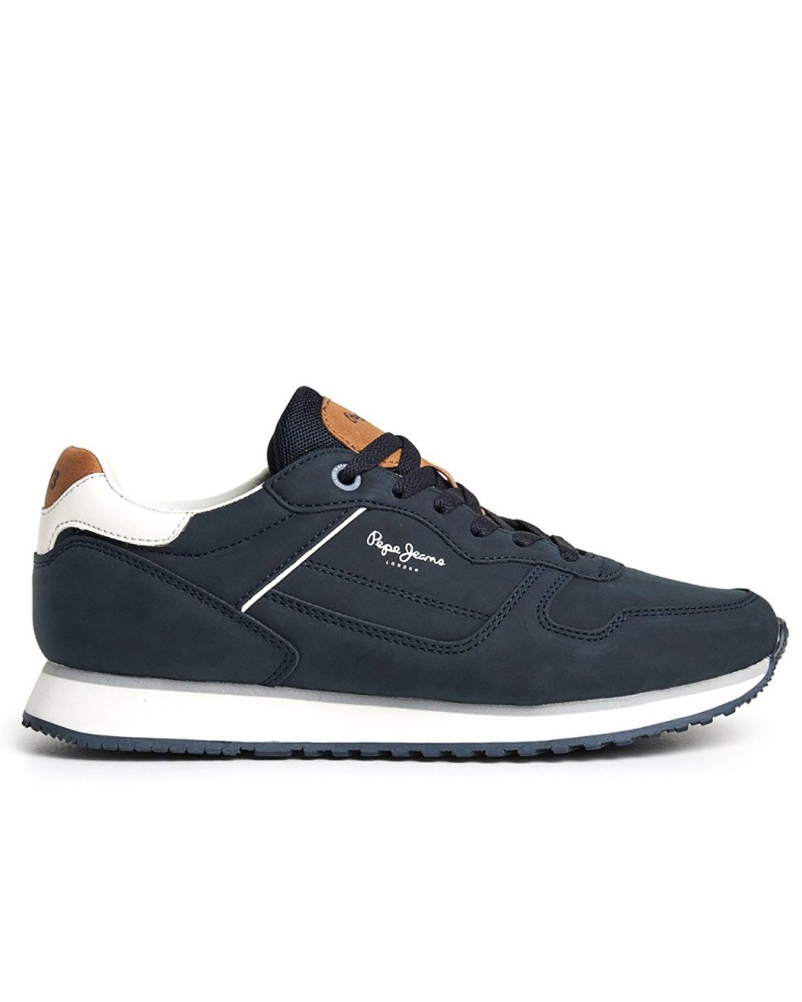 Navy Faux Leather Sneakers - London Street M Sneakers