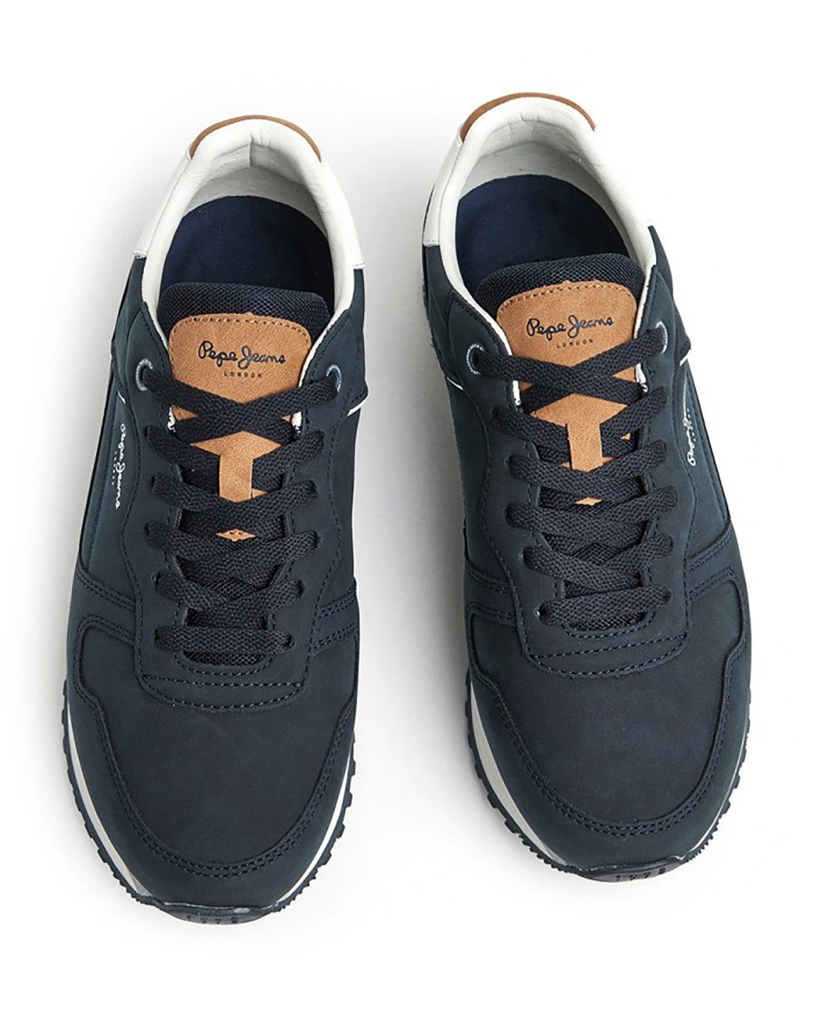 Navy Faux Leather Sneakers - London Street M Sneakers - Image 3