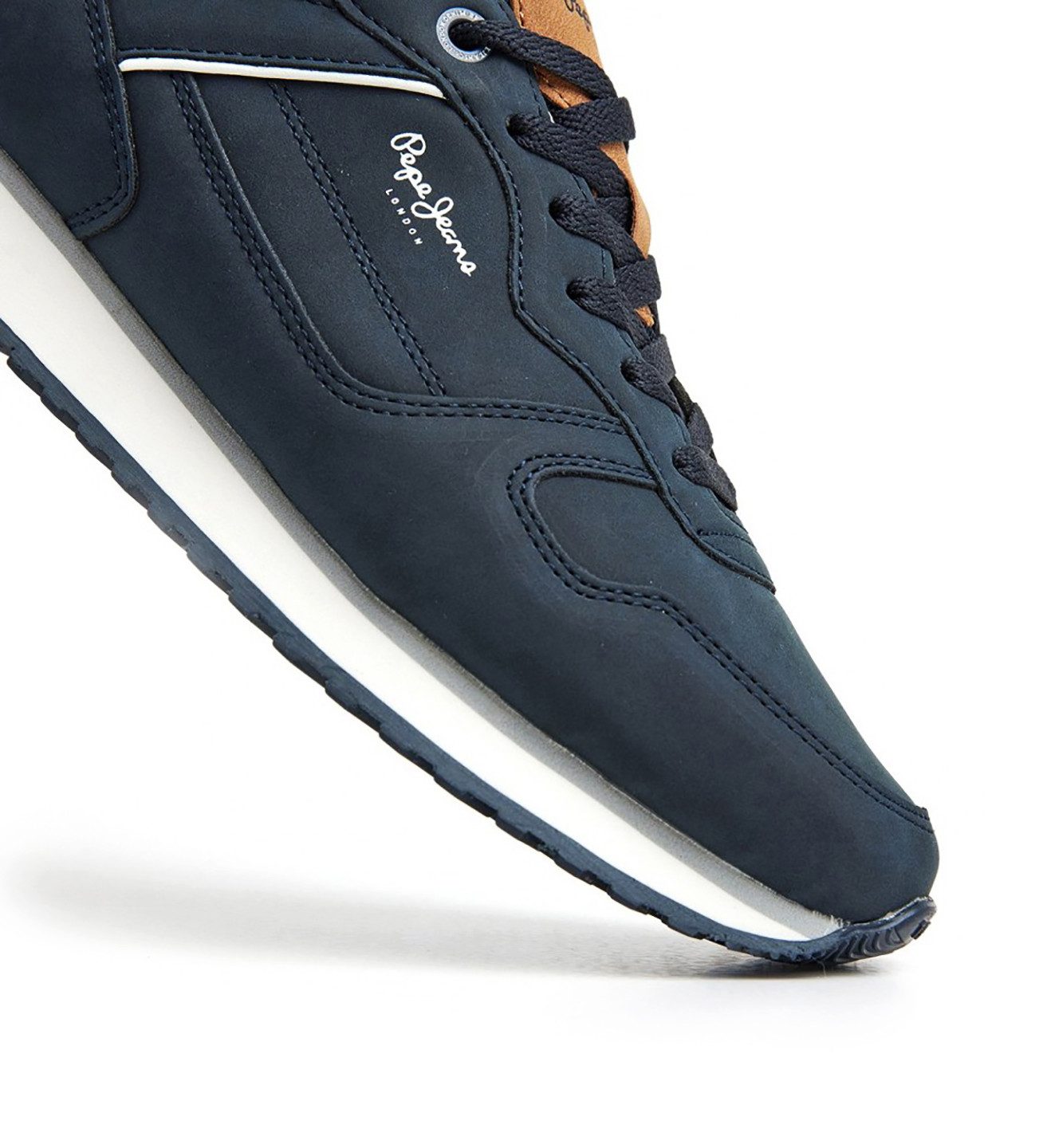 Navy Faux Leather Sneakers - London Street M Sneakers - Image 4