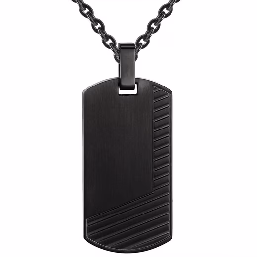 Stainless steel chain necklace made of stainless steel, in black for men