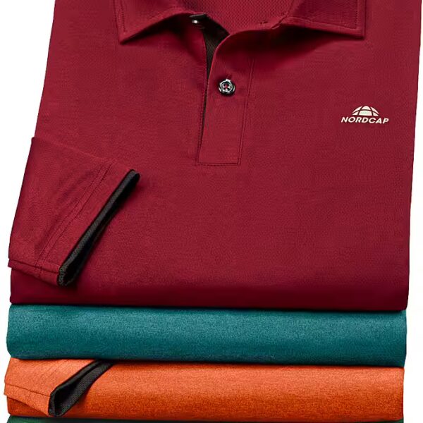 Functional shirt Contrasting mesh inserts on button placket and sleeve opening