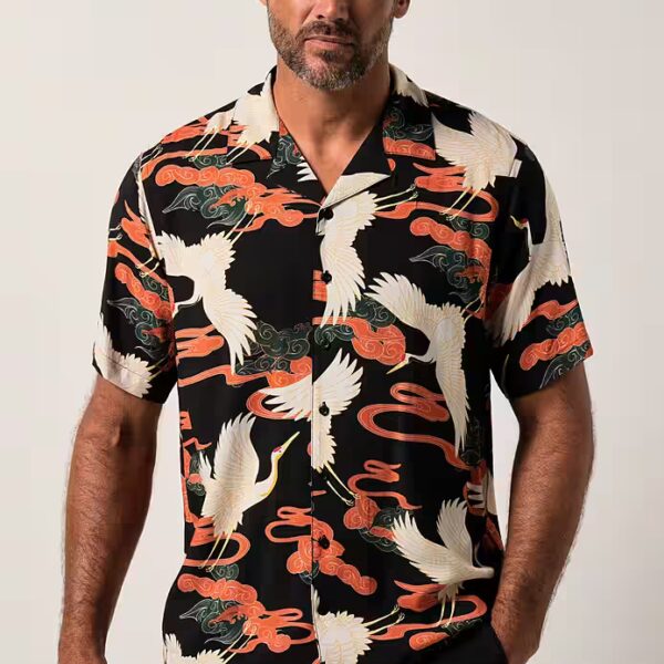 Short-sleeved shirt JP1880 Viscose shirt Half sleeve Cuba collar Cuba fit