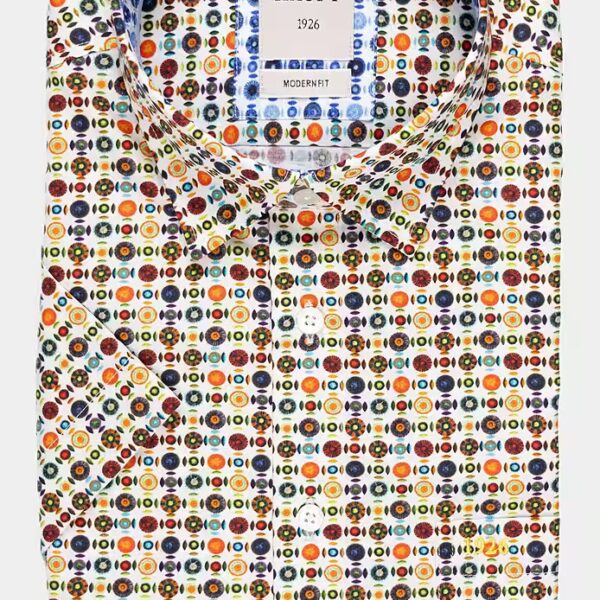 Short-sleeved shirt Short-sleeved shirt with circular mosaic in MULTICOLOUR WHITE