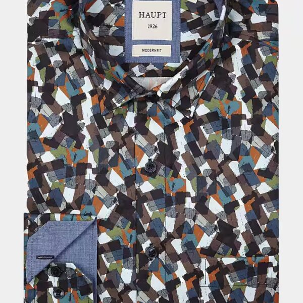 Long-sleeved shirt Main Cotton Modern Fit Long-sleeved men's shirt with Multicolor Allover