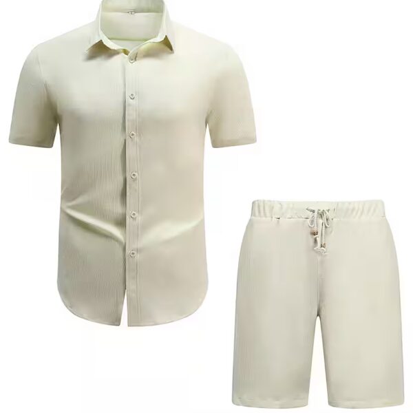 Shirt & Pants (2 pcs, short sleeve shirt & shorts) Leisure set plain summer shirt and shorts