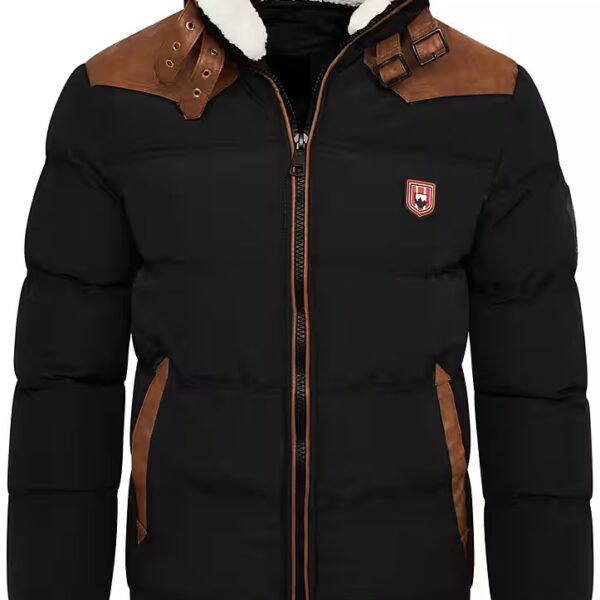 Winter jacket ORVARDO Men's warm puffer jacket with faux fur collar quilted jacket