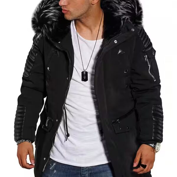 Parka S2HOLMSBU Parka Long Puffer Jacket with Hood & Faux Fur