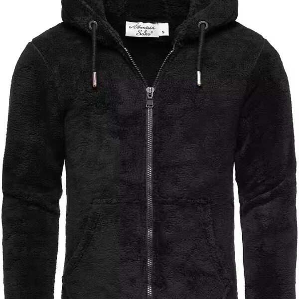 Sweat jacket BERWYN teddy fur jacket Men's Teddy Sweat Jacket Plush Hoodie Pullover Zipper Jacket