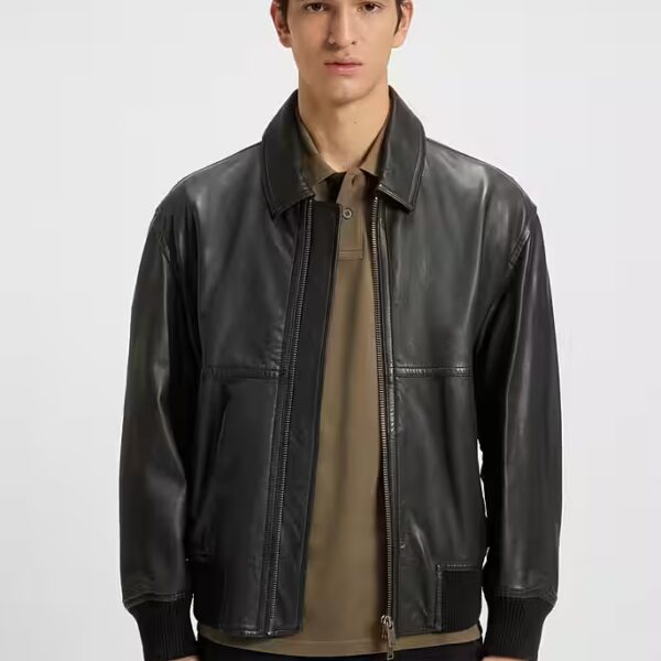 Joberg leather jacket with zip pockets