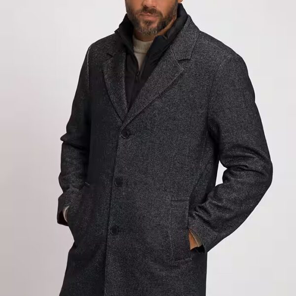 Short coat JP 1880 coat wool mix quilted insert lapel collar