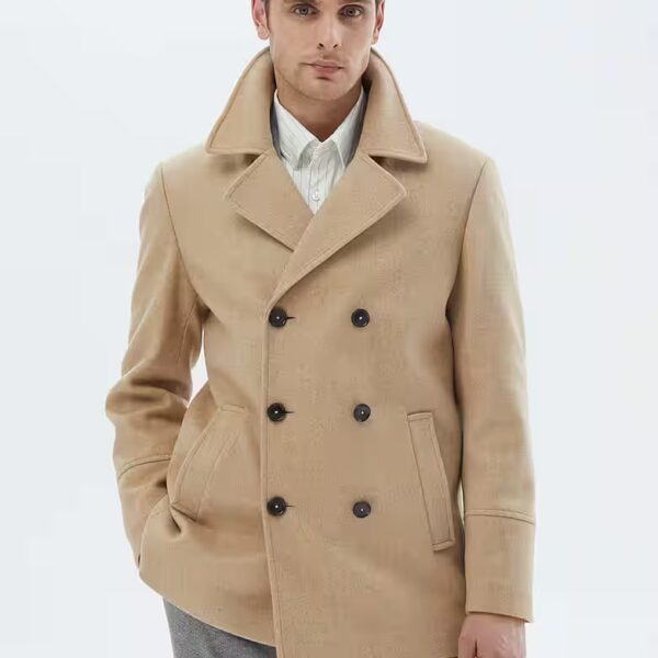 Winter jacket knitted coat with fur trim