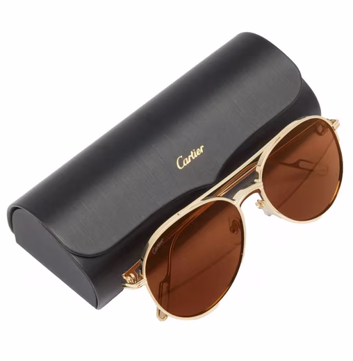 Première de Cartier Sunglasses Exclusive Aviator Design Glasses in Gold