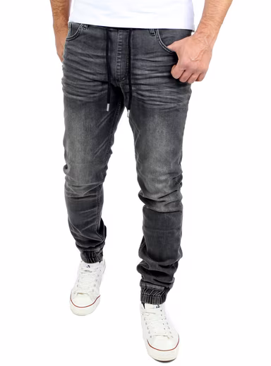 Stretch-Jeans Reslad Used Look Jeans-Herren Slim Fit Jogging-Hose RS-2073