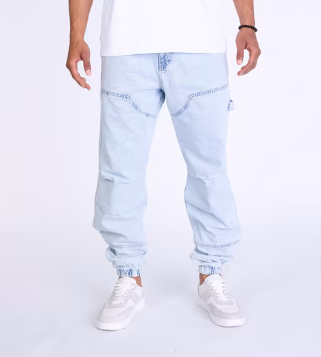 Jogger Pants Men's Loose Fit Jogger Jeans in light blue