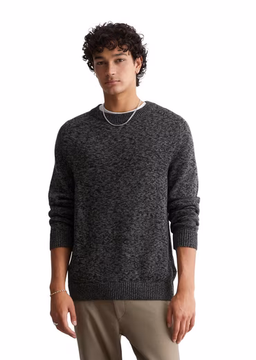 Round neck sweater vibrant bicolor effect