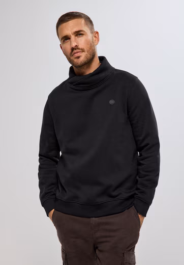 Sweatshirt with stand-up collar