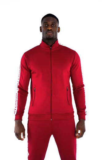 Jogging suit logo side stripe sports suit