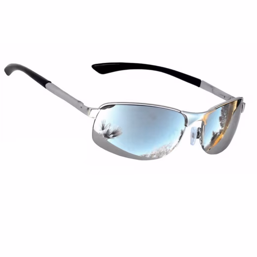 Sunglasses (Brand glasses with glasses box and glasses bag) Half-rim glasses with spring hinges Blue Mirrored or Black Tinted - Image 2