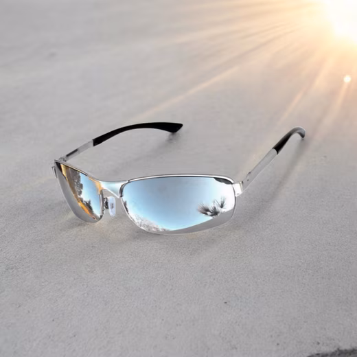 Sunglasses (Brand glasses with glasses box and glasses bag) Half-rim glasses with spring hinges Blue Mirrored or Black Tinted - Image 5