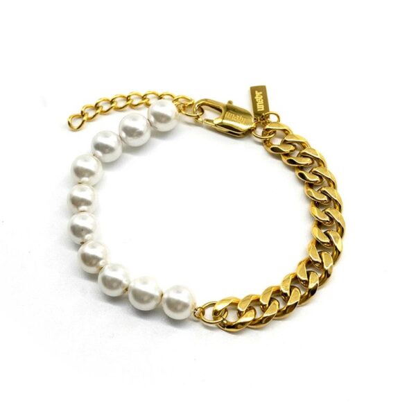 Bracelet Beads Cuban Mix Bracelet for Men Waterproof Bead Bracelet White
