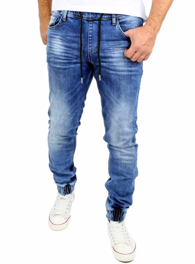 Stretch-Jeans Reslad Used Look Jeans-Herren Slim Fit Jogging-Hose RS-2073 - Image 6