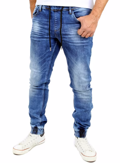 Stretch-Jeans Reslad Used Look Jeans-Herren Slim Fit Jogging-Hose RS-2073 - Image 7