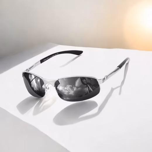 Sunglasses (Brand glasses with glasses box and glasses bag) Half-rim glasses with spring hinges Blue Mirrored or Black Tinted - Image 8