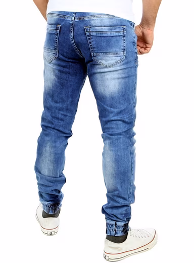 Stretch-Jeans Reslad Used Look Jeans-Herren Slim Fit Jogging-Hose RS-2073 - Image 8