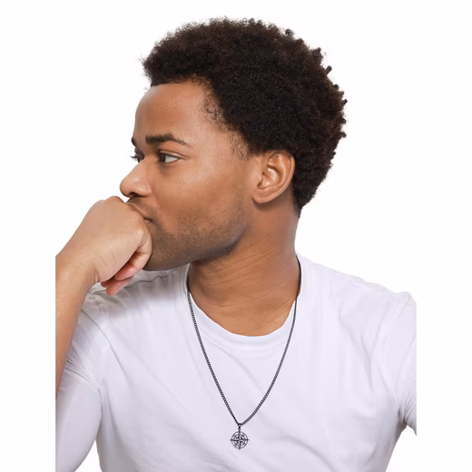 Necklace Mike black colors (incl. gift wrapping), chain with pendant - Image 2